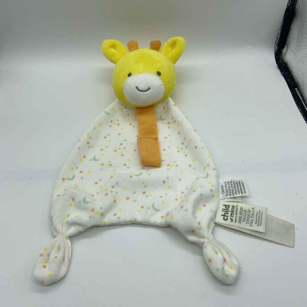 Child of Mine by Carters Giraffe Security Blanket Lovey Star Moon Yellow F35379